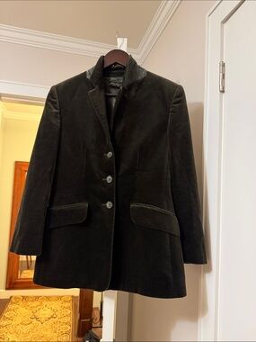 Luisa Spagnoli Women's Dark Green Velvet Blazer Jacket Italy size 42